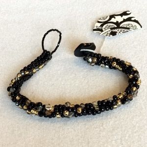 FINAL SALE PRICE CL Designs Crystal, Black & Gold Bracelet